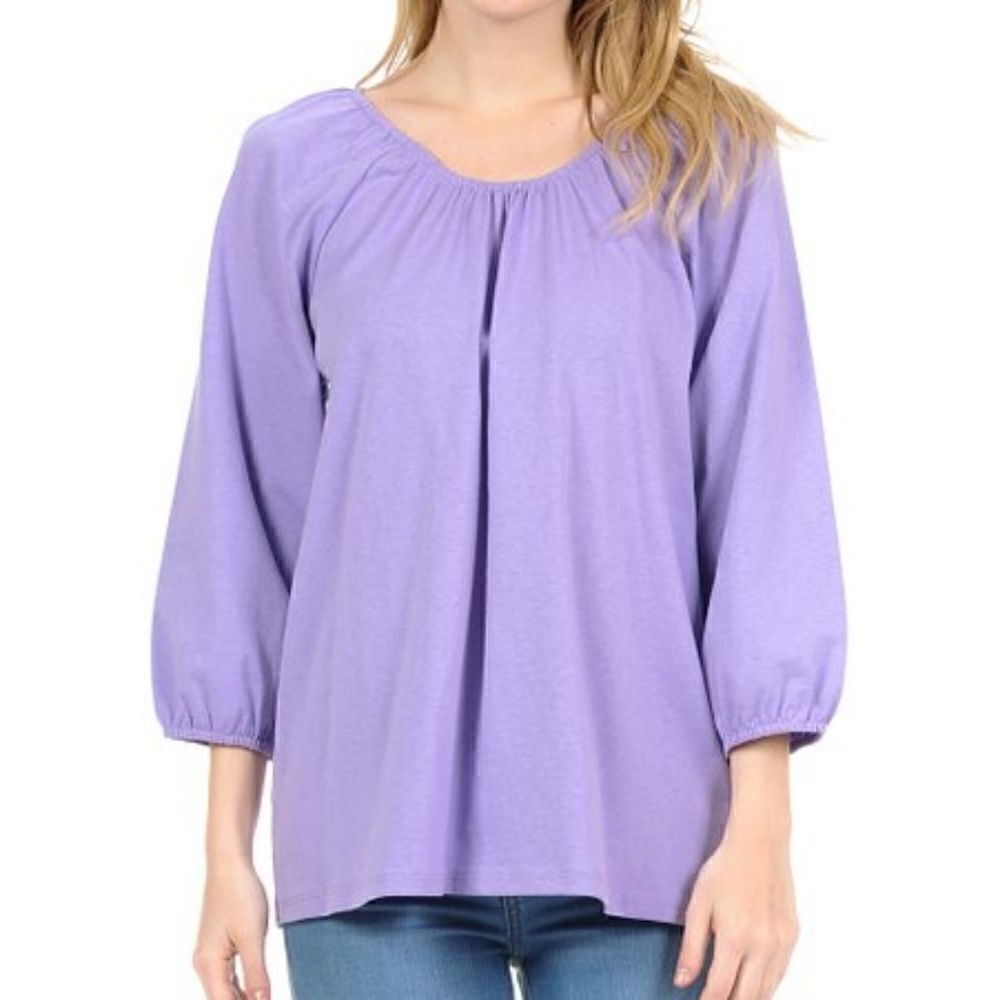 Christopher & Banks Lilac Scoop Shoulders Blouse
